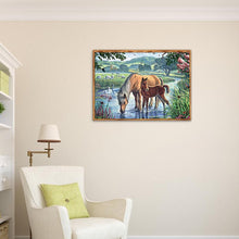Charger l&#39;image dans la galerie, Boire du cheval - peinture en diamant complet - 40x30cm

