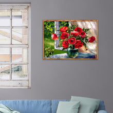 Charger l&#39;image dans la galerie, Fleurs - peinture en diamant complet - 40x30cm
