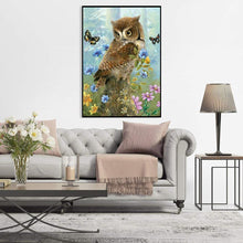 Charger l&#39;image dans la galerie, Hibou de fleur - peinture complète de diamant - 30x40cm
