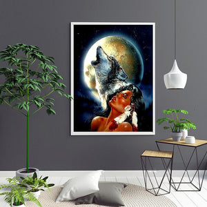 Loups - peinture en diamant complet - 30x40cm