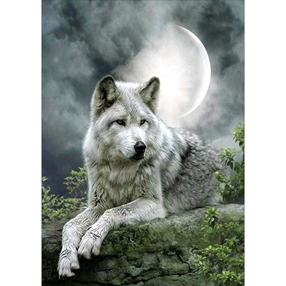 Loups - peinture en diamant complet - 30x40cm