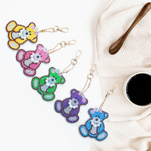 5pièces Petit ours DIY Porte-clés