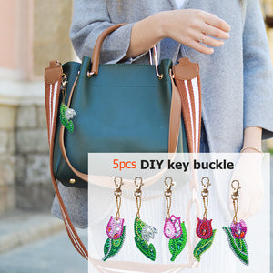 5pièces Des roses DIY Porte-clés