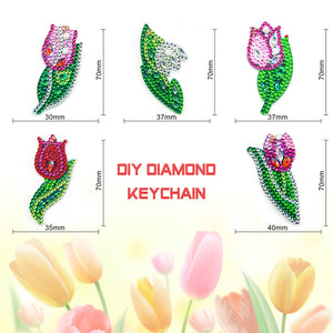 5pièces Des roses DIY Porte-clés