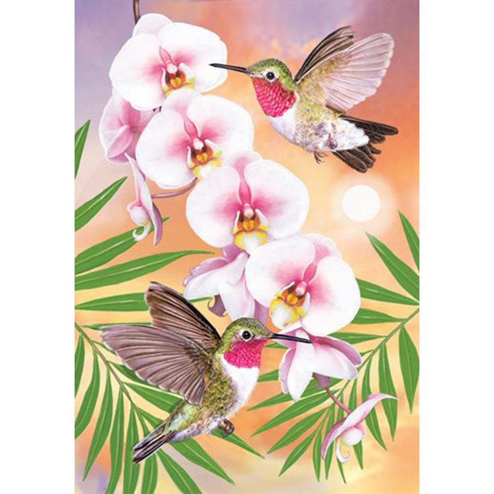 Oiseau de fleur - peinture complète de diamant - 30x40cm