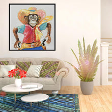 Charger l&#39;image dans la galerie, Singe - diamant rond complet - 30x30cm
