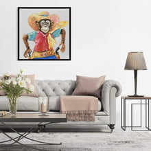 Charger l&#39;image dans la galerie, Singe - diamant rond complet - 30x30cm
