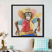 Charger l&#39;image dans la galerie, Singe - diamant rond complet - 30x30cm
