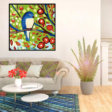 Charger l&#39;image dans la galerie, Oiseau de branche - diamant rond complet - 30x30cm

