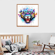 Charger l&#39;image dans la galerie, Tigre coloré - diamant rond complet - 30x30cm
