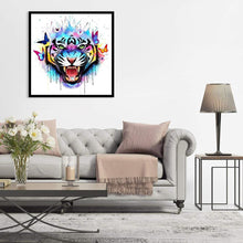 Charger l&#39;image dans la galerie, Tigre coloré - diamant rond complet - 30x30cm
