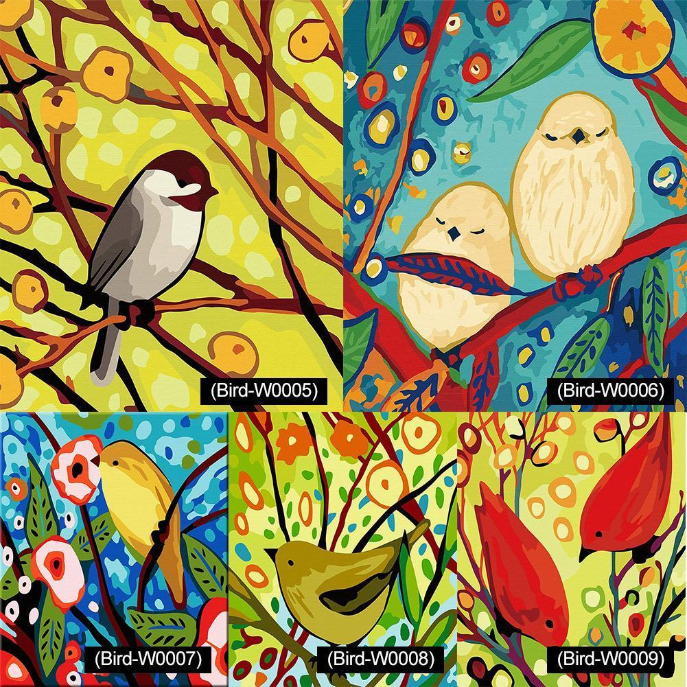 Oiseaux - diamant rond complet - 30x30cm