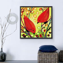 Charger l&#39;image dans la galerie, Oiseaux - diamant rond complet - 30x30cm
