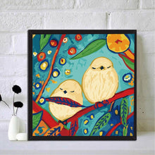 Charger l&#39;image dans la galerie, Oiseaux - diamant rond complet - 30x30cm
