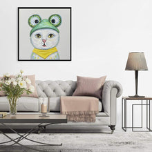 Charger l&#39;image dans la galerie, Chat littéraire - diamant rond complet - 30x30cm
