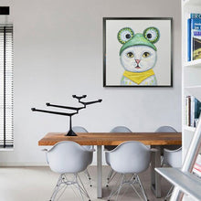 Charger l&#39;image dans la galerie, Chat littéraire - diamant rond complet - 30x30cm
