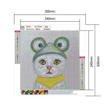 Charger l&#39;image dans la galerie, Chat littéraire - diamant rond complet - 30x30cm
