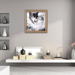 Loups - peinture en diamant complet - 30x40cm