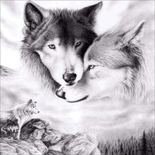 Charger l&#39;image dans la galerie, Loups - peinture en diamant complet - 30x40cm
