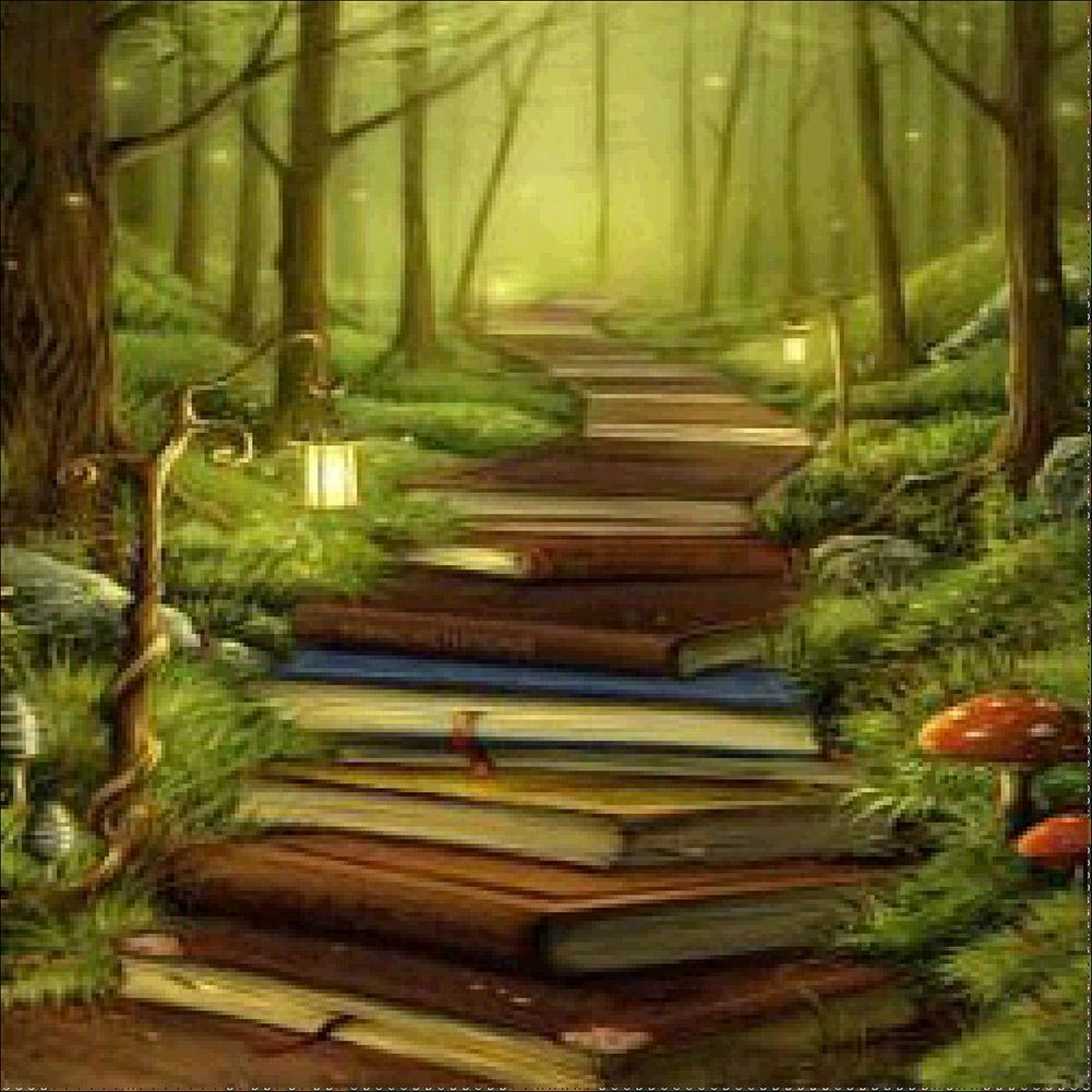 Échelle de livre - peinture complète de diamant - 30x30cm