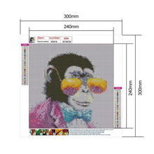 Charger l&#39;image dans la galerie, Orang-outan - diamant rond complet - 30x30cm
