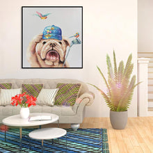 Charger l&#39;image dans la galerie, Oiseau de chien - diamant rond complet - 30x30cm
