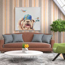 Charger l&#39;image dans la galerie, Oiseau de chien - diamant rond complet - 30x30cm
