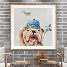 Charger l&#39;image dans la galerie, Oiseau de chien - diamant rond complet - 30x30cm
