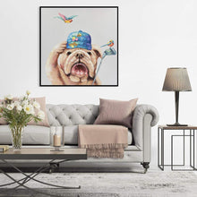 Charger l&#39;image dans la galerie, Oiseau de chien - diamant rond complet - 30x30cm
