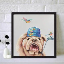 Charger l&#39;image dans la galerie, Oiseau de chien - diamant rond complet - 30x30cm
