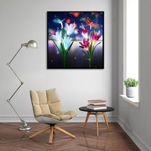 Charger l&#39;image dans la galerie, Fleur de libellule - diamant rond complet - 30x30cm
