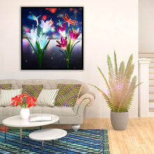 Charger l&#39;image dans la galerie, Fleur de libellule - diamant rond complet - 30x30cm
