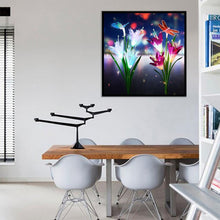 Charger l&#39;image dans la galerie, Fleur de libellule - diamant rond complet - 30x30cm
