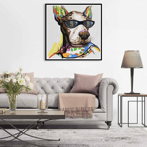 Beau chien - diamant rond complet - 30x30cm