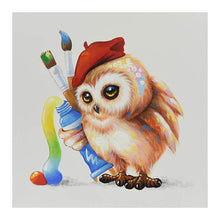Charger l&#39;image dans la galerie, Hibou littéraire - diamant rond complet - 30x30cm
