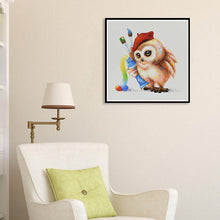 Charger l&#39;image dans la galerie, Hibou littéraire - diamant rond complet - 30x30cm
