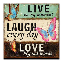 Charger l&#39;image dans la galerie, Papillon de lettre - diamant rond complet - 30x30cm
