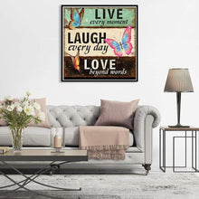 Charger l&#39;image dans la galerie, Papillon de lettre - diamant rond complet - 30x30cm
