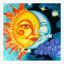 Charger l&#39;image dans la galerie, Soleil et lune - peinture pleine diamant - 30x30cm
