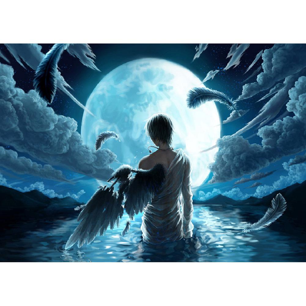 Ange d’aile pliant - peinture complète de diamant - 40x30cm