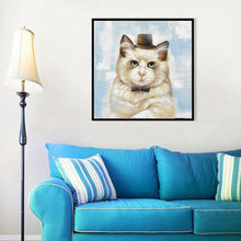 Charger l&#39;image dans la galerie, Chat - diamant rond complet - 30x30cm
