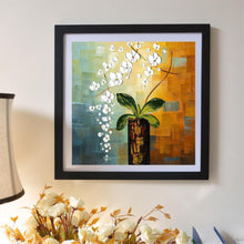 Charger l&#39;image dans la galerie, Fleurs sur pile - diamant rond complet - 30x30cm
