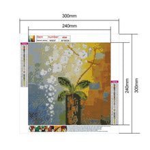 Charger l&#39;image dans la galerie, Fleurs sur pile - diamant rond complet - 30x30cm
