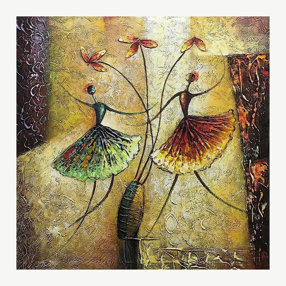 Double danse - peinture diamant pleine - 30x30cm