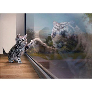 Tigre de chat - peinture complète de diamant - 40x30cm
