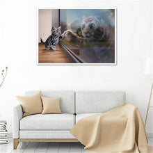 Charger l&#39;image dans la galerie, Tigre de chat - peinture complète de diamant - 40x30cm
