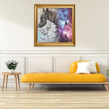 Charger l&#39;image dans la galerie, Loups - diamant rond complet - 30x30cm
