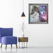 Charger l&#39;image dans la galerie, Loups - diamant rond complet - 30x30cm
