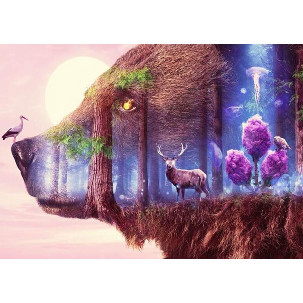Cerf - peinture en diamant complet - 40x30cm