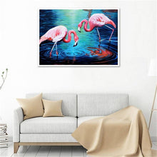 Charger l&#39;image dans la galerie, Oiseaux roses - peinture en diamant complet - 40x30cm
